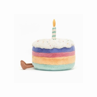 Jellycat Rainbow Birthday Cake Australia | 658043UPB